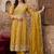 women ethnic motifs embroidered empire thread work kurta with trousers & with dupatta