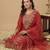 women ethnic motifs embroidered regular thread work liva kurta with trousers & with dupatta