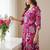 women floral printed regular cotton kurta with trousers