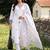 women ethnic motifs embroidered regular thread work cotton kurta with trousers & with dupatta