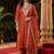 women ethnic motifs embroidered regular kurta with trousers & with dupatta