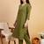 women ethnic motifs regular mirror work kurta with trousers