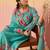 women floral printed empire thread work cotton kurta with trousers & dupatta