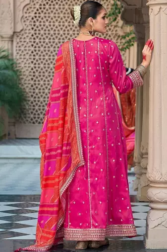 women ethnic motifs embroidered regular kurta with palazzos & with dupatta