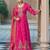 women ethnic motifs embroidered regular kurta with palazzos & with dupatta
