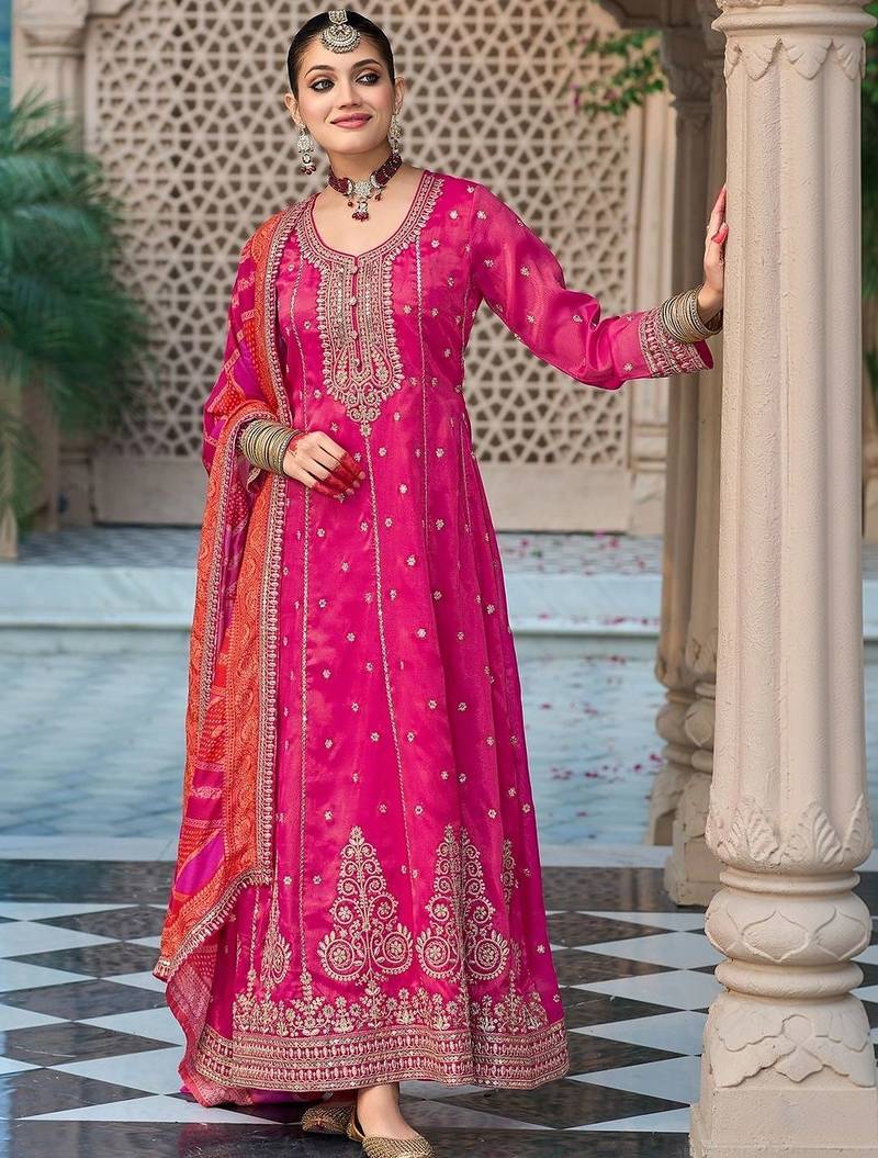 women ethnic motifs embroidered regular kurta with palazzos & with dupatta