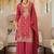 women ethnic motifs embroidered regular thread work kurta with palazzos & with dupatta