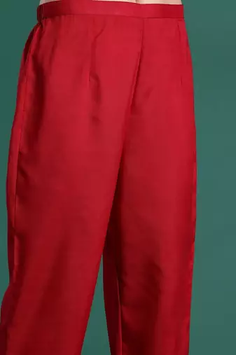 women ethnic motifs regular kurta with trousers & with dupatta