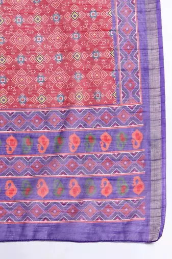 women ethnic motifs regular kurta with trousers & with dupatta
