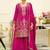 women ethnic motifs embroidered regular mirror work kurta with palazzos & with dupatta