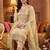 women floral embroidered regular thread work cotton kurta with trousers & with dupatta