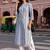 women printed regular cotton kurta with trousers