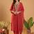 women ethnic motifs embroidered regular thread work liva kurta with trousers & with dupatta