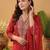 women ethnic motifs embroidered regular thread work liva kurta with trousers & with dupatta