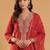women ethnic motifs embroidered regular thread work liva kurta with trousers & with dupatta