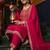 women ethnic motifs embroidered regular thread work kurta with trousers & with dupatta