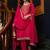 women ethnic motifs embroidered regular thread work kurta with trousers & with dupatta