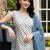 women ethnic motifs printed regular cotton kurta with trousers & with dupatta