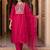 women ethnic motifs embroidered regular thread work liva kurta with trousers & with dupatta