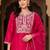 women ethnic motifs embroidered regular thread work liva kurta with trousers & with dupatta