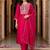 women ethnic motifs embroidered regular thread work liva kurta with trousers & with dupatta