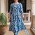 women floral printed pleated cotton kurta with trousers