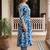 women floral printed pleated cotton kurta with trousers