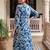 women floral printed pleated cotton kurta with trousers