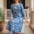 women floral printed pleated cotton kurta with trousers