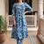 women floral printed pleated cotton kurta with trousers