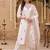 women ethnic motifs embroidered regular thread work cotton kurta with trousers & with dupatta