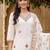 women ethnic motifs embroidered regular thread work cotton kurta with trousers & with dupatta