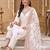 women ethnic motifs embroidered regular thread work cotton kurta with trousers & with dupatta