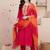 women ethnic motifs embroidered regular thread work kurta with trousers & with dupatta