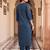 women ethnic motifs embroidered regular thread work cotton kurta with trousers