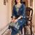 women ethnic motifs embroidered regular thread work cotton kurta with trousers
