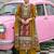 women ethnic motifs printed regular mirror work cotton kurta with trousers & with dupatta