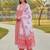 women floral printed empire cotton kurta with trousers & with dupatta
