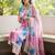 women floral printed regular thread work kurta with trousers & with dupatta