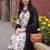 women floral printed regular thread work cotton kurta with trousers & with dupatta