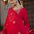 women ethnic motifs embroidered regular liva kurta with trousers & with dupatta