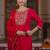 women ethnic motifs embroidered regular liva kurta with trousers & with dupatta