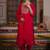 women ethnic motifs embroidered regular liva kurta with trousers & with dupatta