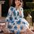 women floral printed regular cotton kurta with trousers
