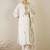 women floral embroidered regular thread work cotton kurta with trousers & with dupatta
