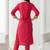women ethnic motifs embroidered empire thread work kurta with trousers