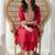women ethnic motifs embroidered empire thread work kurta with trousers