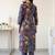 women floral printed regular cotton kurta with trousers