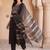 women ethnic motifs embroidered regular thread work liva kurta with trousers & with dupatta