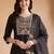 women ethnic motifs embroidered regular thread work liva kurta with trousers & with dupatta